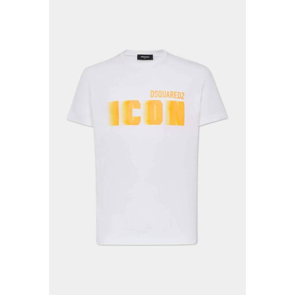 NEW DSQUARED2 women's icon blur graphic t-shirt in white